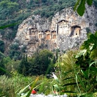 	Lykia graves carved in rock. Dalyan  turkey