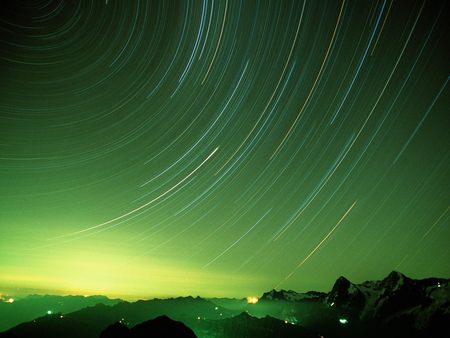 Switzerland - Star Trails, Berner - star, trails, berner