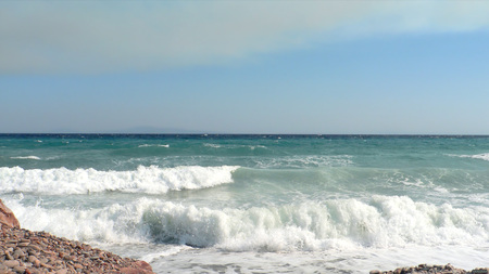 Ocean_Waves-Widescreen - stormy, wallpaper, water, widescreen, ocean, blue, sky, coast, waves