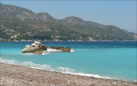 Greek Island Beach - beach, druffix, paradise, sea, greece, europe, coast