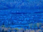 rural village in blue light