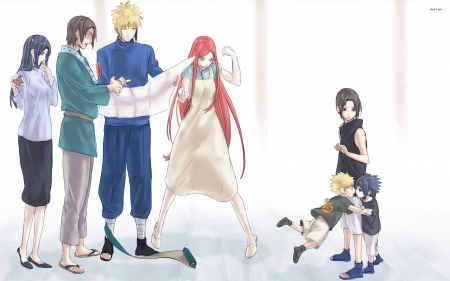 Naruto Shippuden - anime, kids, long hair, man, family, Naruto Shippuden, short hair, woman, anime series