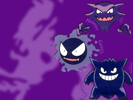 Pokemon - pokemon, gengar, haunter, ghost type, ghastly