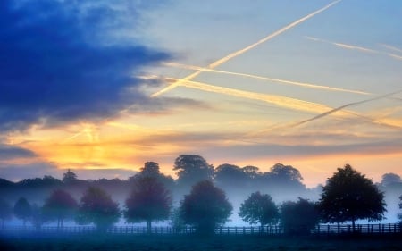 A Brand New Dawn - down, fields, abstract, blue