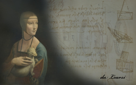 da Vinci -- Ermine - Ermine, Beautiful, dalearsi, HD, Wallpapers, Art, da Vinci, Madonna, Drawings, Wallpaper, Leonardo, da Learsi