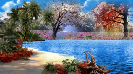 ~*~ My Paradise ~*~ - pretty, blue, beautiful, lake, paradise