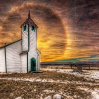 halo around a wonderful country church hdr