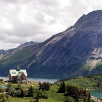 prince of wales hotel at waterton lake in canada