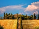 beautiful farm on a hill in tuscany