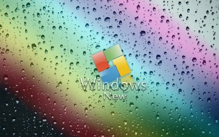 windows new - aero, hd, rainbow, windows, rain, microsoft, bubbles