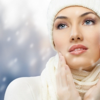 gorgeous winter girl with stunning blue eyes