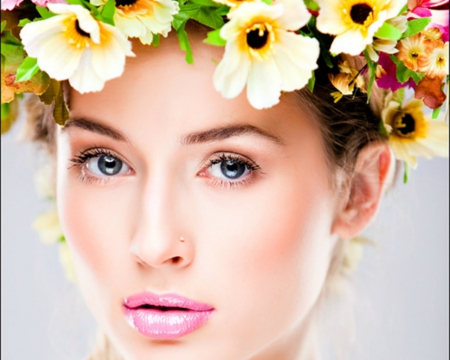 Pretty face - flowers, face, woman, model