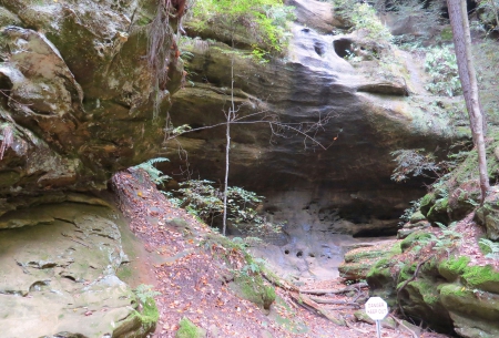 Ash Cave - stone, ohio, boulders, autumn, trees, cliff, parks, pine, nature, fall, forest, hocking hills, leaves, cave