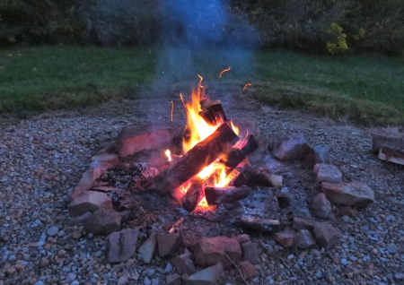 Cozy Campfire - stone, camp, hiking, forst, campfire, fall, nature, fire, autumn, rocks