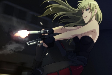 Cal Devens - game, anime, phantom, gun, blonde, long hair