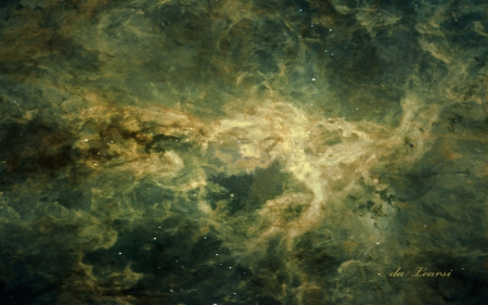 Tarantula Nebula - universe, 1920x1200, nebula, dalearsi, space, da learsi, mist, wallpapers, galaxy, blue, green