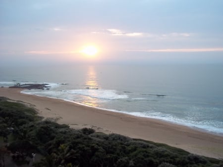 Sunrise at Amanzimtoti - amanzimtoti, south africa, sunrise, sea