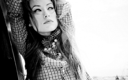 Olivia Wilde - black, white, woman, girl, olivia wilde, actress