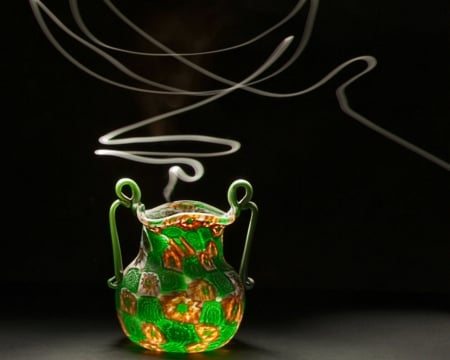 Beautiful neon jar - smoke, still life, jar, neon