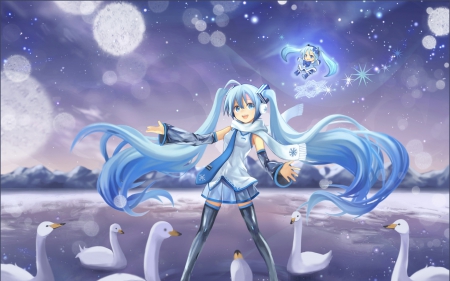 Miku - vocaloid, miku, anime, winter