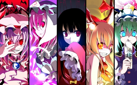 Touhou - reimu, touhou, remilia, patchouli