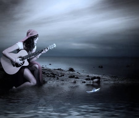 Gypsy - guitar, girl, image, color, wallpaper, new, expression