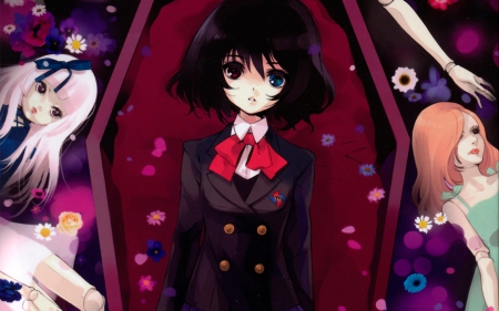 Another - Manga, Anime Girl, Misaki, Lovely, Anime, Dark, Upset, Serious, Emotional, Mei, Uniform, Amazing, Awesome, Beautiful, Pretty, Gorgeous, Creepy, Mei Misaki, Sad, Another