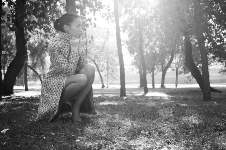 Beautiful Day - woman, forest, trees, sun, model