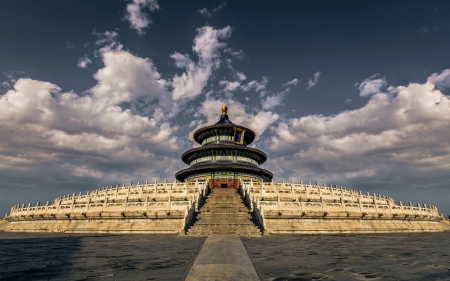 Temple of Heaven, China - china, ancient, temple, clouds