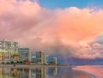 fabulous sky over beach front apartments