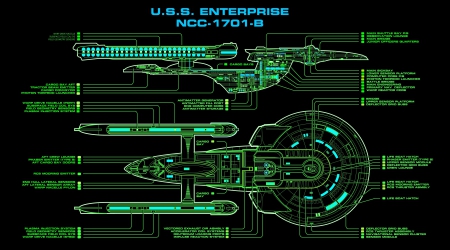 Enterprise B Schematic - diagram, schematic, star trek, enterprise