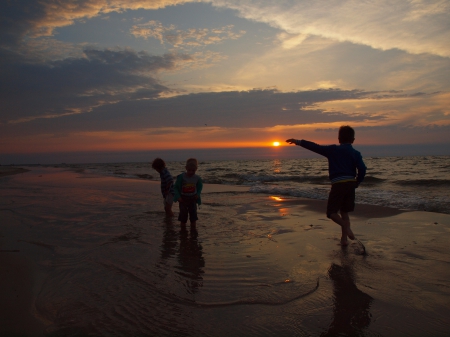 baltic - sea, sunset, baltic, beach