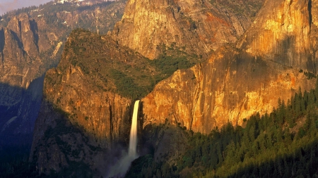 Mountain Waterfall - landscape, mountain, waterfall, photo