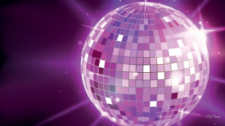 Purple Disco Ball - sparkle, club, lavender, disco, party, purple, dance, shine, seventies