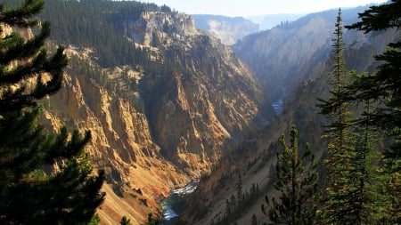 MORNING YOSEMITE - canyon, national park, forest, landscape, river, mountains