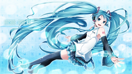 Hatsune Miku V3 - tie, anime, vocaloid, skirt, hatsune miku, long hair, blue hair, ponytails, blue eyes