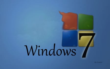 Windows 7 Flat - Windows 7, Flat, dalearsi, Wallpapers, Seven, Blue, System, Windows, OS, da Learsi, Technology