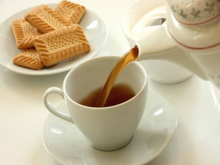 Tea Time - tea, food, breakfast, cookie