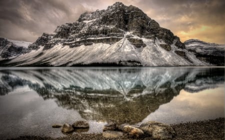 Reflection - clouds, water, splendor, reflection, sunset, nature, lake, mountains, peaceful, sky