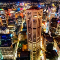 top view of sydney australia at night