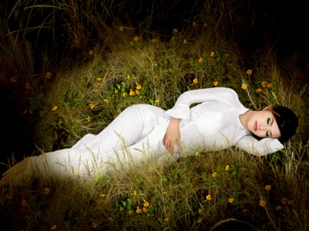 Dreamer - sleeping, field of flowers, women, resting