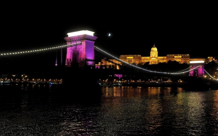 Chain Bridge - budapest, danube, bridge, river