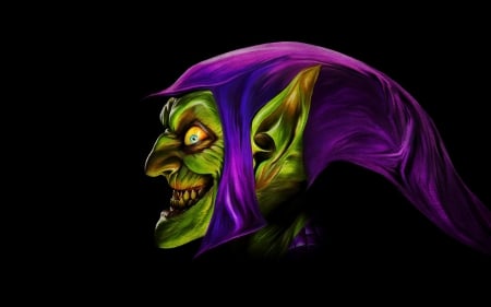 Goblin - black, game, fantasy, purple, green, halloween, goblin, pink