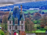 entrance to castle in the french countryside hdr