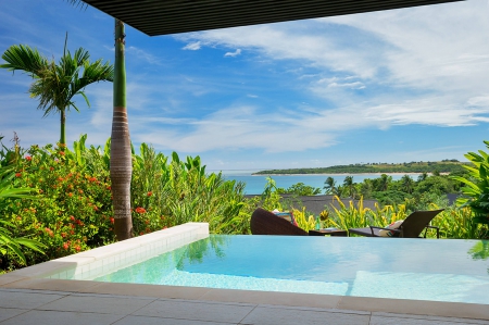 Sea View Villa Pool Fiji - ocean, beach, islands, swimming, paradise, tropical, exotic, polynesia, view, jacuzzi, island, fiji, south pacific, pool, sea