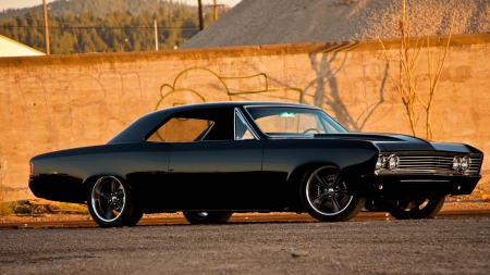 Cool Muscle Car - muscle car, hot muscle car, black muscle car, cool muscle car