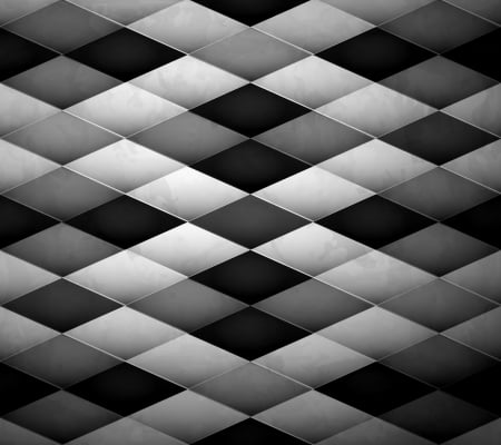 Rhombus - white, rhomb, abstract, grey, black