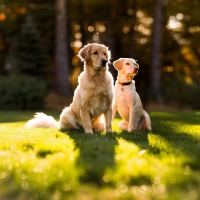 Golden retriever dogs