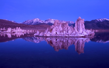 Mono Lake, California - Mountains, USA, Reflection, Lake, Salt