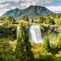 truful waterfall conguillio national park chile